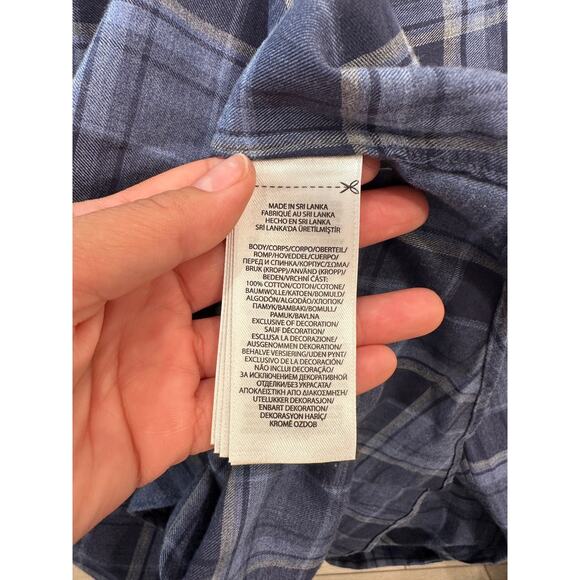 Ralph Lauren Mens XL Classic Fit Long Sleeve Button Down Blue Plaid Shirt Casual - Picture 7 of 7